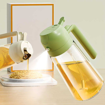 2-in-1 Oil Sprayer & Dispenser Bottle | Kitchen Olive Oil Spray Bottle for Cooking, BBQ & Salad
