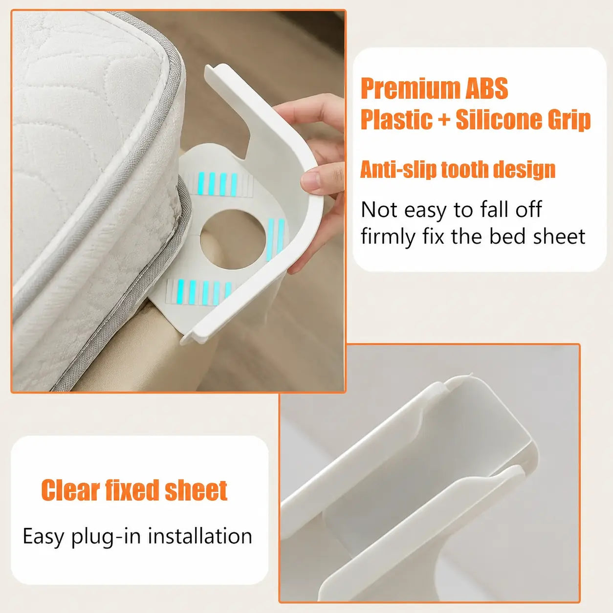 Bed sheet clip detail view