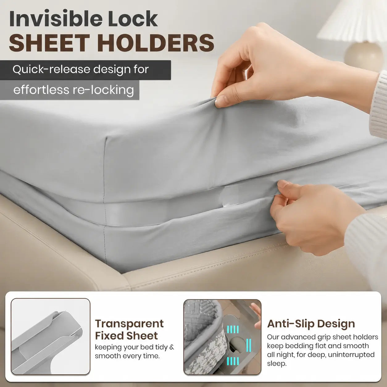 Bed sheet clip detail view