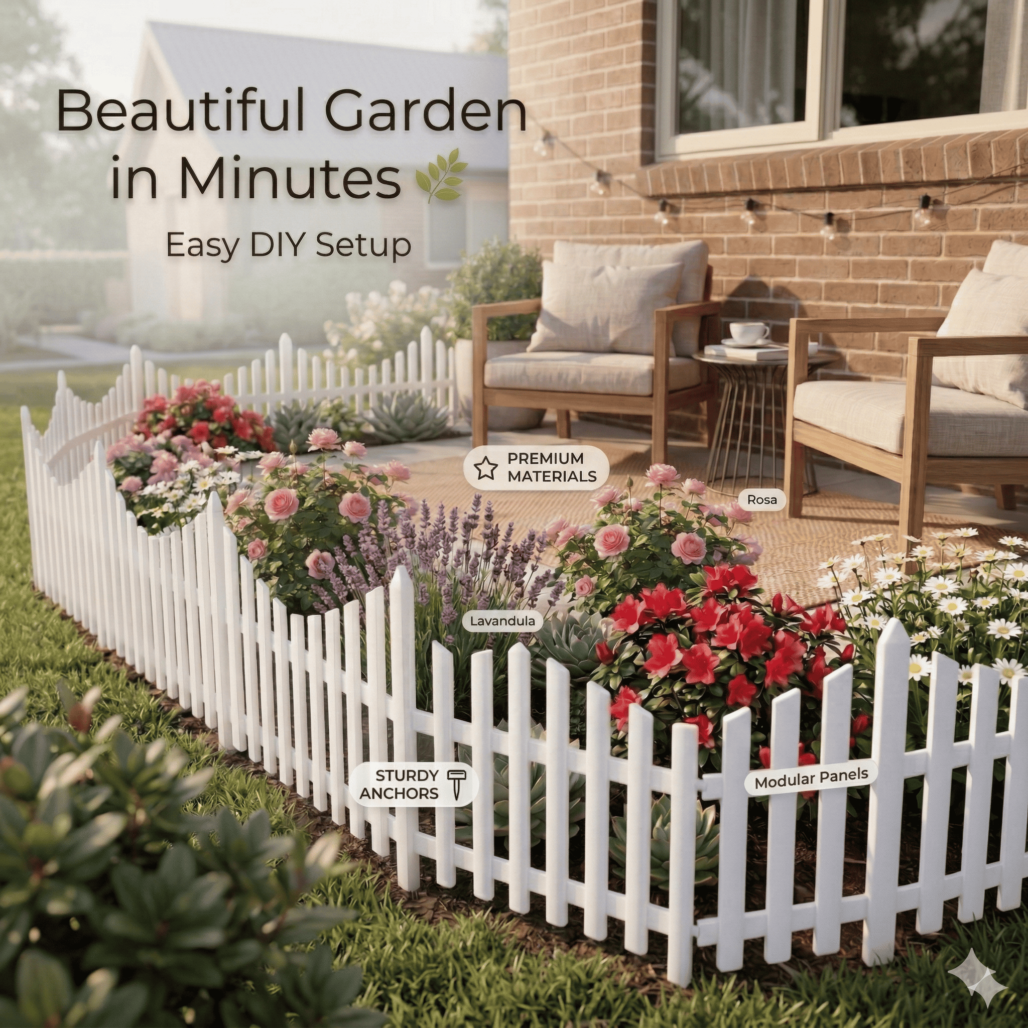 Decorative Outdoor Garden Fence | Stylish Garden Border for Lawn, Balcony & Pathway
