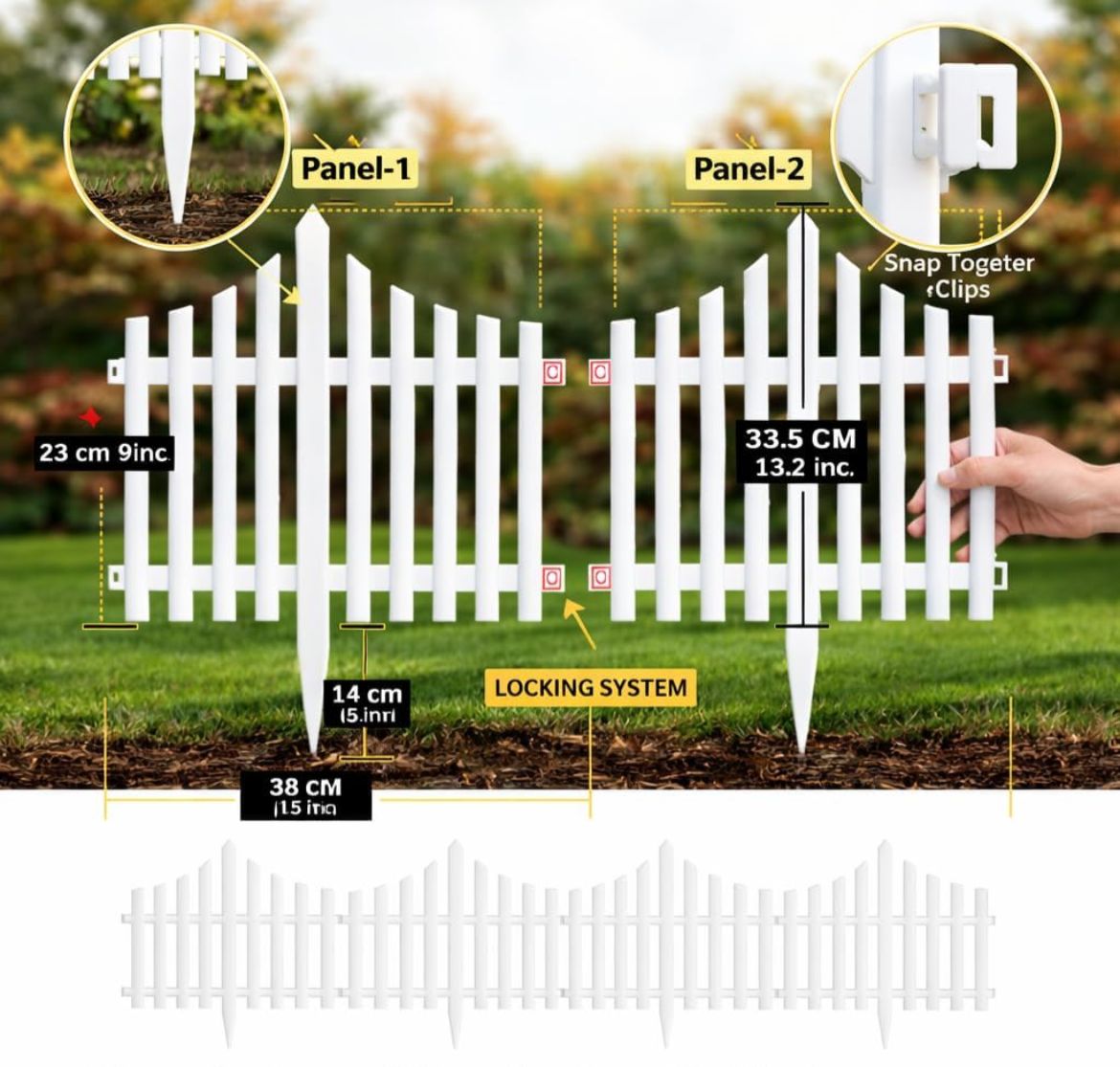 Decorative Outdoor Garden Fence | Stylish Garden Border for Lawn, Balcony & Pathway
