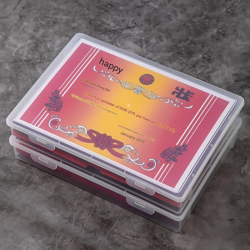 A4 Clear File Storage Box Premium Plastic Box for Storage Lockable Document Storage Box