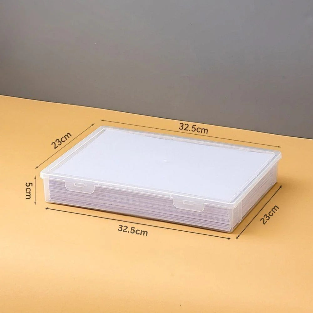 A4 Clear File Storage Box Premium Plastic Box for Storage Lockable Document Storage Box